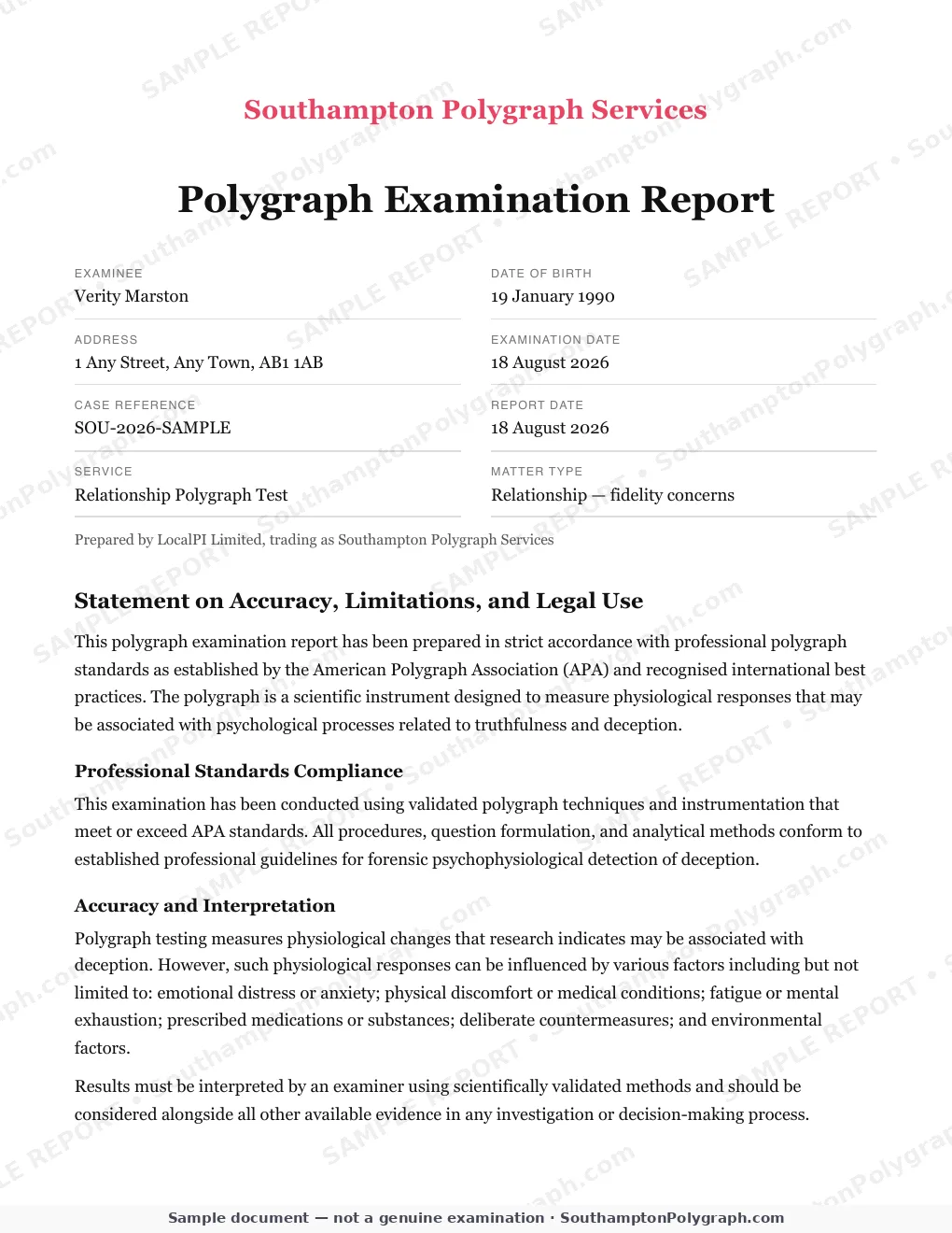 report page 1 (sample, watermarked)